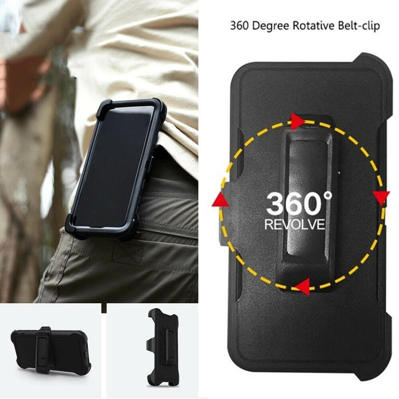 Black Rugged Defender Case Cover For Apple iPhone 16   15   14   13   12   11   Plus   Pro   Pro Max   Shockproof Heavyduty Protection cover With Belt Clip Phonecase Protector