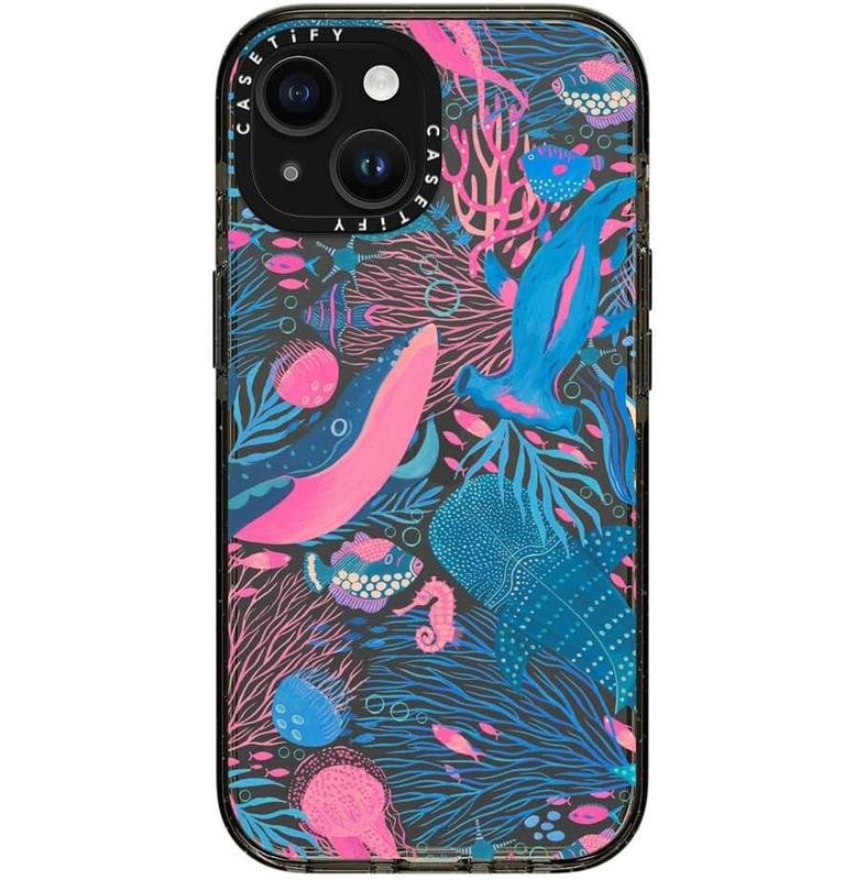 CASETiFY Impact iPhone 12 13 14 15 16 Pro Max Case [6.6ft Drop Protection] - Under The Sea by Grace Andersson - clear black