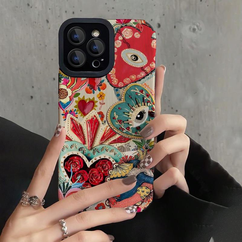 Creative Eye Pattern Phone Case, 1 Count Decorative Phone Protective Cover, Shockproof Phone Cases Compatible with iPhone 11 12 13 14 15 Pro Max iPhone 16 Series, Phones Case