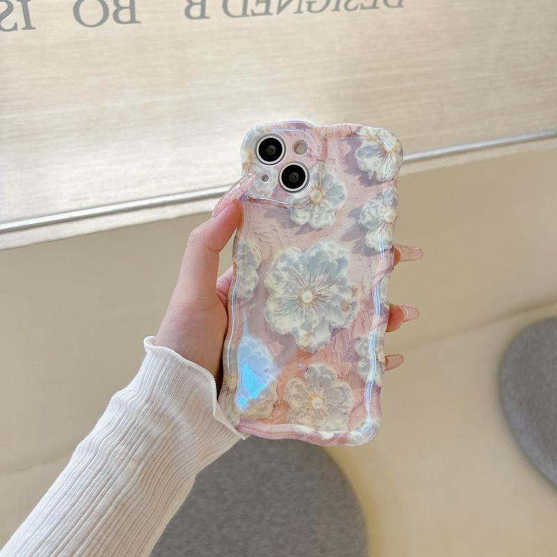 Flower Pattern Phone Case, Anti-drop Cellphone Protective Case, Total Protective Shockproof Mobile Phone Cover for iPhone 11 12 13 14 15 16 Series