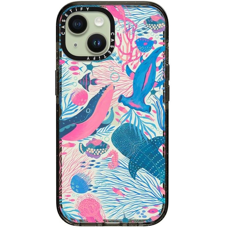 CASETiFY Impact iPhone 12 13 14 15 16 Pro Max Case [6.6ft Drop Protection] - Under The Sea by Grace Andersson - clear black