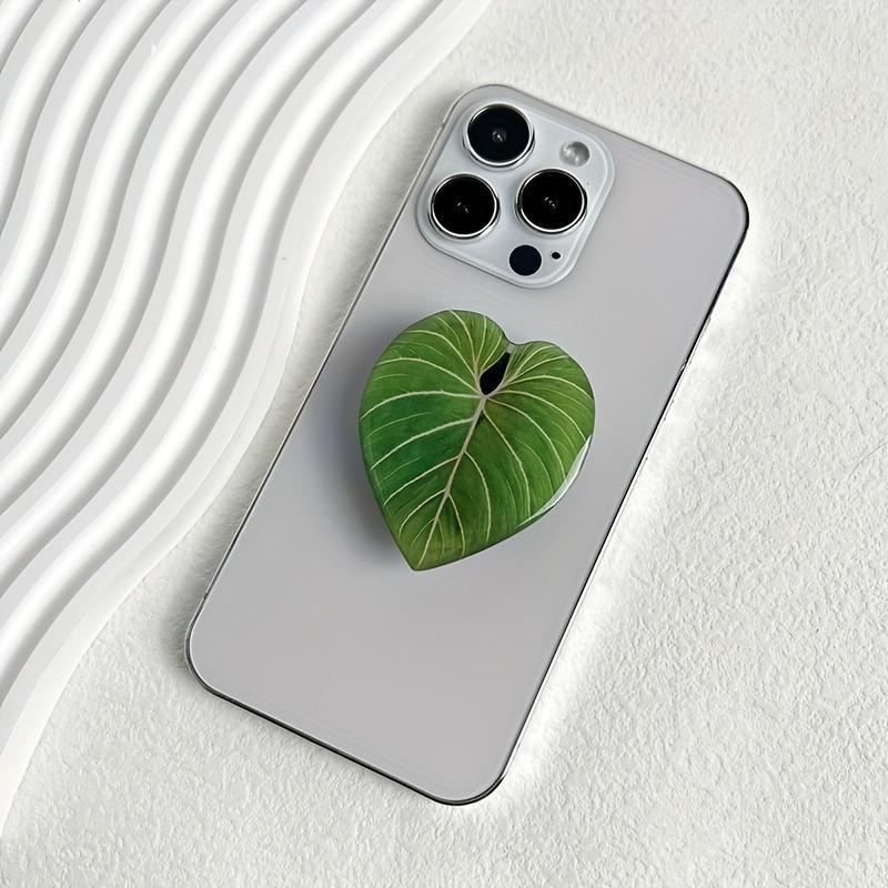 Creative Tropical Leaf Design Phone Grip, 1 Count Foldable Mobile Phone Stand, Mobile Phone Decoration Accessories for iPhone & Android