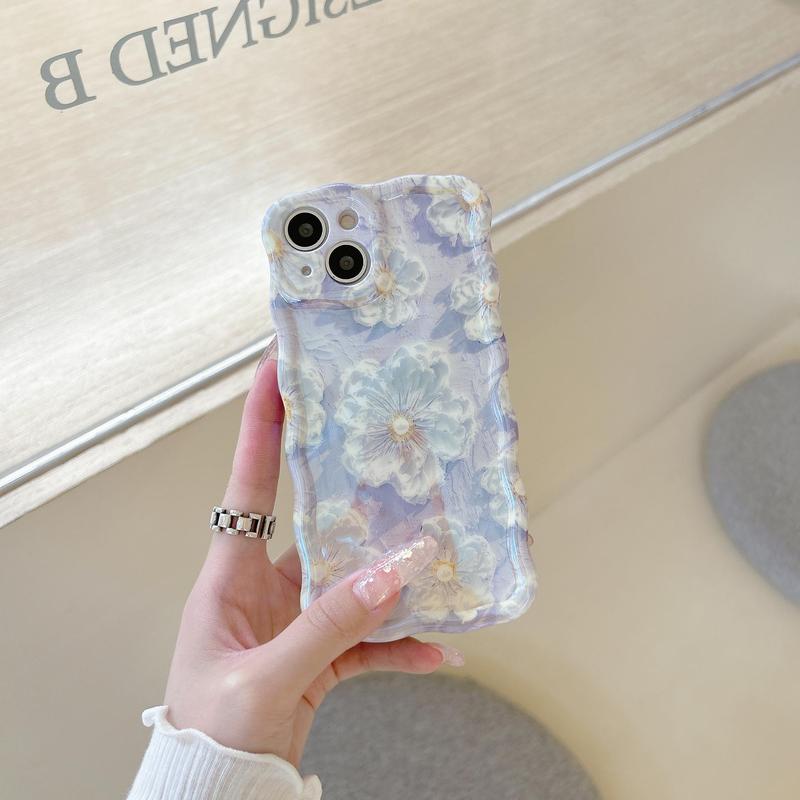 Flower Pattern Phone Case, Anti-drop Cellphone Protective Case, Total Protective Shockproof Mobile Phone Cover for iPhone 11 12 13 14 15 16 Series