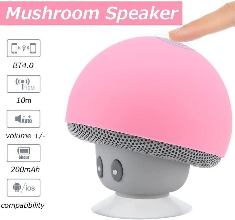 Bluetooth Shower Mushroom Speaker toy- Cute Bluetooth Speakers- Bluetooth Shower Speaker Waterproof- Bluetooth Portable Speakers Wireless- Music Mini Bluetooth Spe… Audio Microphone