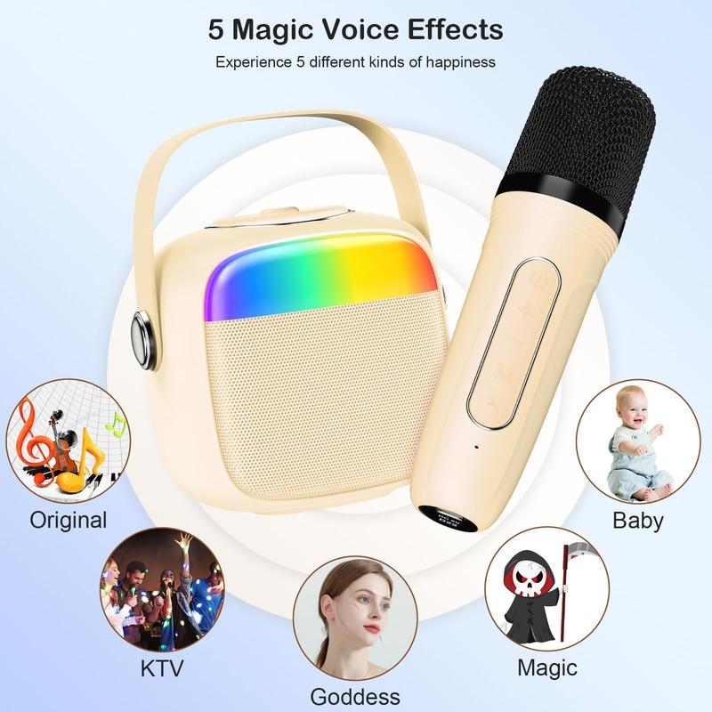 Karaoke Machine, Birthday Gifts, Mini Portable Bluetooth Speaker with Microphones, Teens Gifts Singing Machine for Home Party