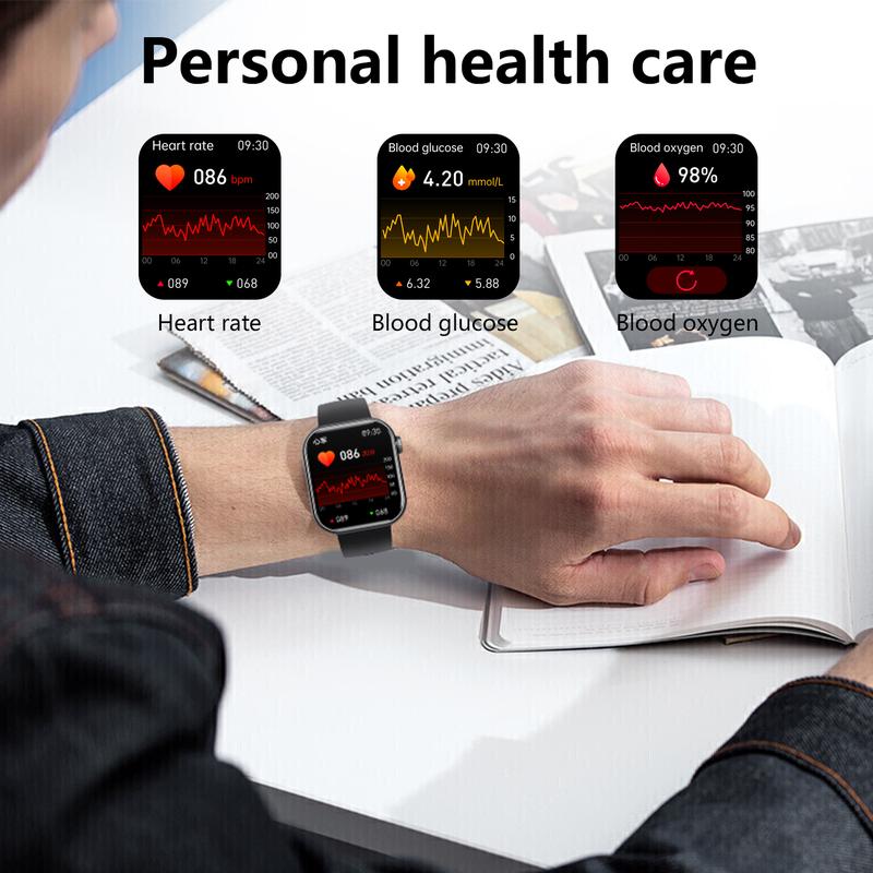 F57 Blood Sugar Smart Watch with Bluetooth Calling and Siri Voice Assistant for Health Monitoring - Wearable Smartphone - Wristwatch