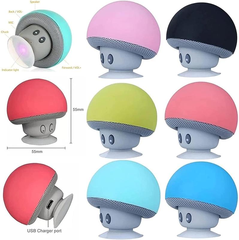 Bluetooth Shower Mushroom Speaker toy- Cute Bluetooth Speakers- Bluetooth Shower Speaker Waterproof- Bluetooth Portable Speakers Wireless- Music Mini Bluetooth Spe… Audio Microphone