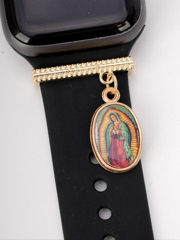 Virgin Mary Charms Watch Strap Decoration, for Smart Watches Silicone Strap 38mm, 40mm, 41mm, 42mm, Fashionable Watch Strap Accessories for Women & Men, Trendy All-match & Exquisite Watch Strap Accessories for Birthday Gift