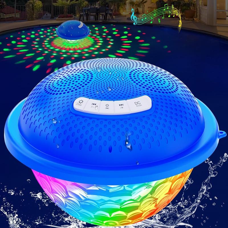 Pool Speaker,Floating Pool Speaker with Colorful Lights,Hot Tub Speaker IP68  Pool Speaker,16W Loud Stereo Sound  Speaker,TWS Pairing Floating Speaker for Pool