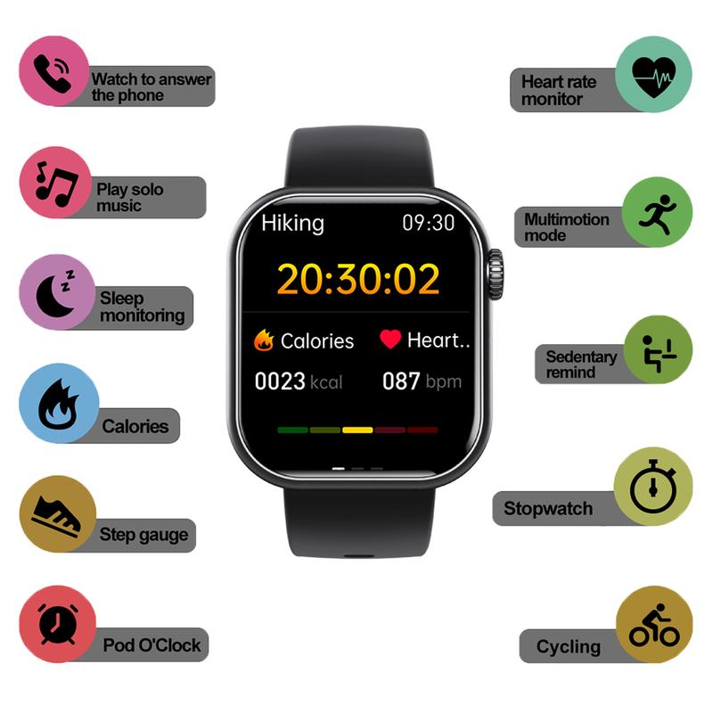 F57 Blood Sugar Smart Watch with Bluetooth Calling and Siri Voice Assistant for Health Monitoring - Wearable Smartphone - Wristwatch