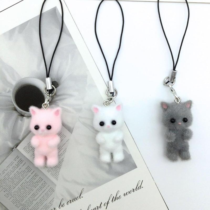 Cat Phone Charms Y2K Cute Aesthetic Kawaii Cat Mobile Phone Pendants Wrist Straps Lanyard Accessories for Bag Backpack Keychain Camera Pendants Decor