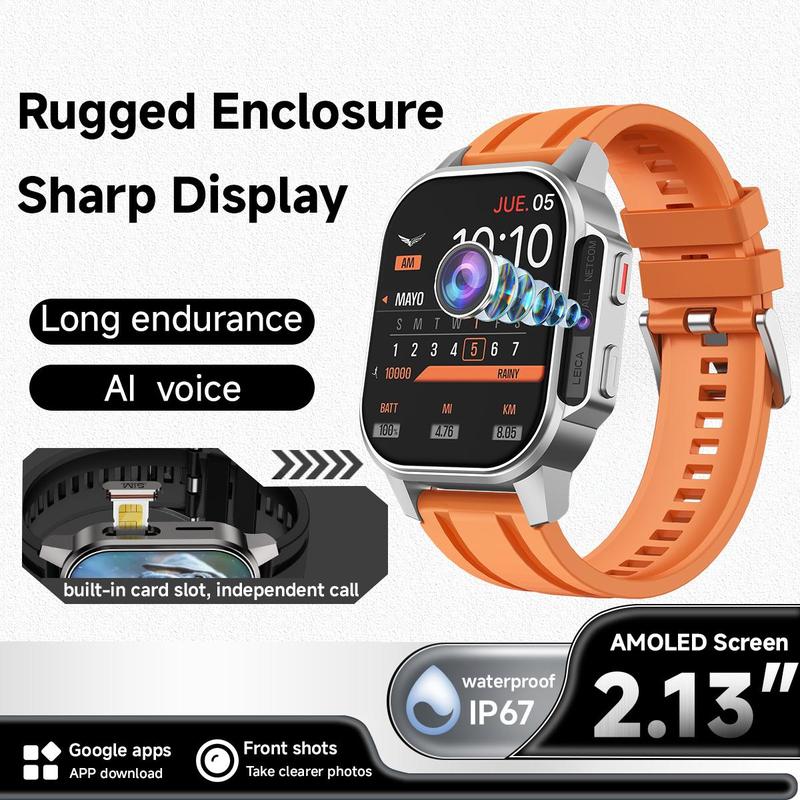 SIMSONLAB Multifunctional Smart Watch, Fashionable Digital Watch with 2.13 Inch AMOLED Screen Support NFC, Waterproof Sports Watch for Women & Men