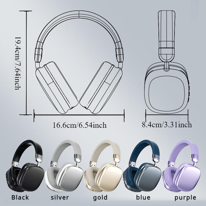 Bluetooth head-Over ear, 400mAh Large-Capacity Battery, Wireless Headset With Microphone, Hi-Fi Stereo Foldable Lightweight Headset, Deep Bass For Home Office Mobile Phone, Etc. tiktok shop