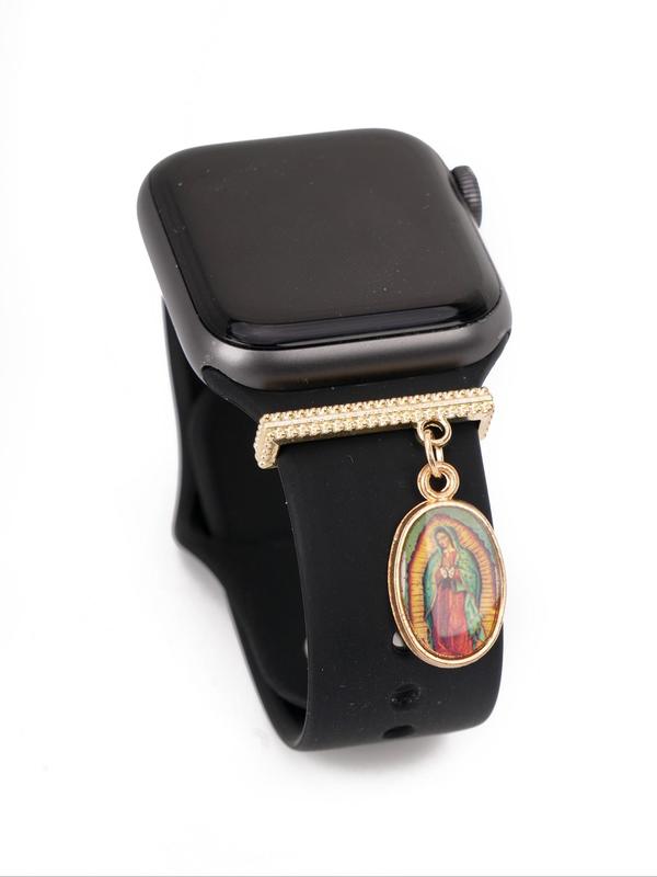 Virgin Mary Charms Watch Strap Decoration, for Smart Watches Silicone Strap 38mm, 40mm, 41mm, 42mm, Fashionable Watch Strap Accessories for Women & Men, Trendy All-match & Exquisite Watch Strap Accessories for Birthday Gift