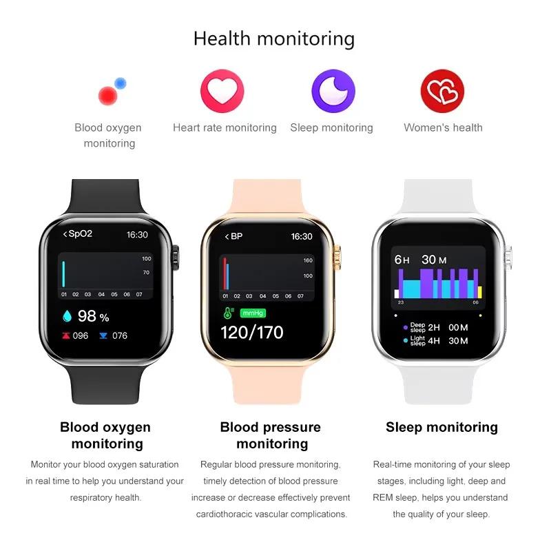 For Apple Watch 10 New GPS NFC Smart Watch Men Women Wireless Charging BT Call Waterproof HD AMOLED Smartwatch For Android IOS