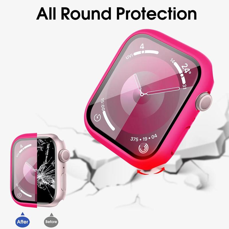 10 Pack Case with Tempered Glass Screen Protector for Apple Watch Series 9 8 7 45mm, Hard PC Face Cover, Full Protective Bumper Compatible with iWatch 45mm Accessories