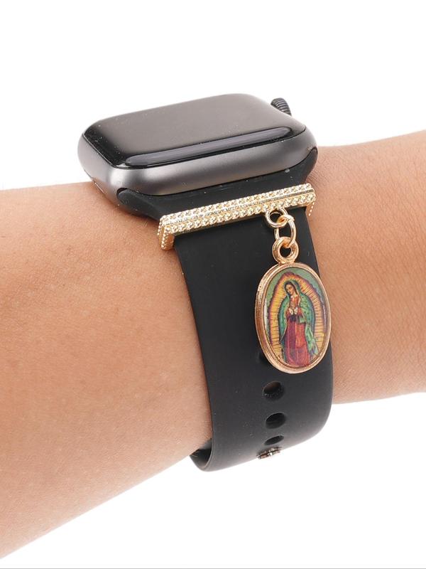 Virgin Mary Charms Watch Strap Decoration, for Smart Watches Silicone Strap 38mm, 40mm, 41mm, 42mm, Fashionable Watch Strap Accessories for Women & Men, Trendy All-match & Exquisite Watch Strap Accessories for Birthday Gift