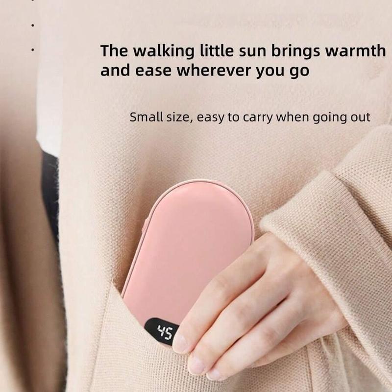 2-in-1 Hand Warmer & Power Bank, 1 Count 4000mAh Large Capacity Rechargeable Hand Warmer, Portable Digital Display Hand Warmer for Winter, Christmas Gift