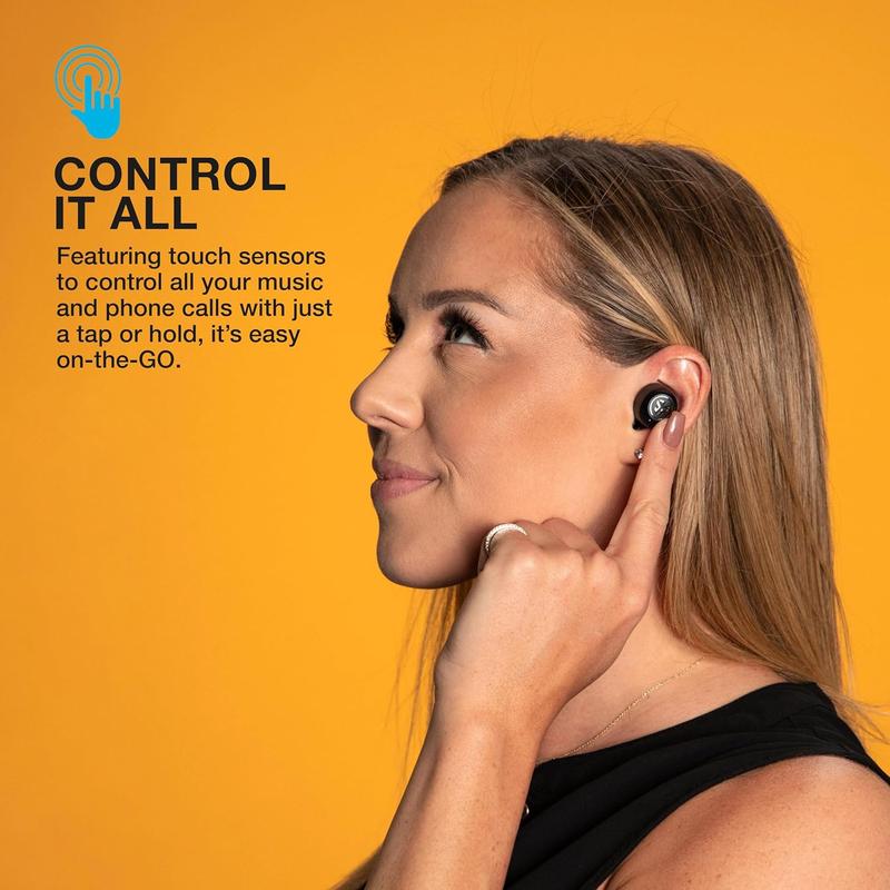 JLab JBuds Air ANC True Wireless Earbuds, Black, Active Noise Canceling, Low Latency Movie Mode, Dual Connect, IP55 Sweatproof, 3 EQ Settings Audio Bluetooth