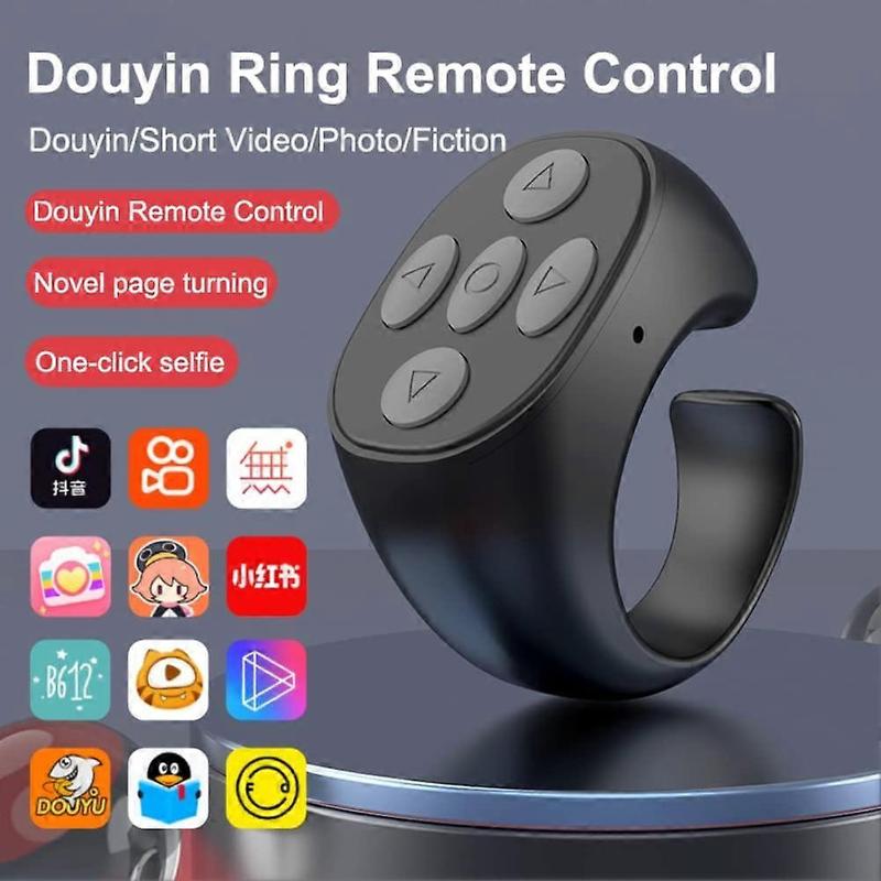 BAISE Bluetooth Remote Control Ring, Mobile Phone Self Timer Short Video Remote Control