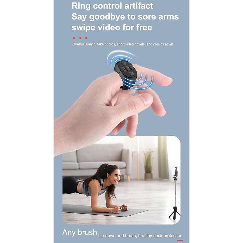 BAISE Bluetooth Remote Control Ring, Mobile Phone Self Timer Short Video Remote Control