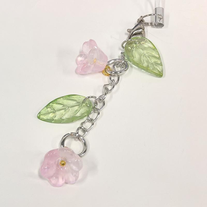 Cute Flower & Leaf Design Phone Lanyard, Creative Keychain Pendant, Phone Strap Decoration for Women & Girls, Mobile Phone Decorative Pendant