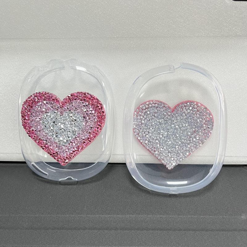 Heart Pattern Clear Earphone Case, 1 Pair Earphone Decorative Cover, Earphone Protective Case Compatible with Apple Airpods Max