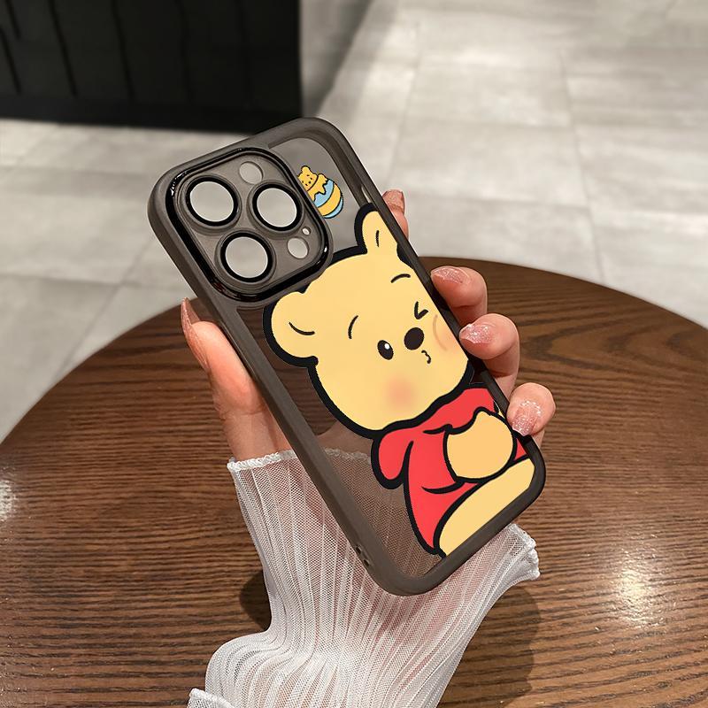 Cartoon Winnie The-Pooh Pattern Phone Case, 1 Count Anti-fall Phone Protective Cover, Phone Accessory Compatible with iPhone 11 12 13 14 15 Pro Max