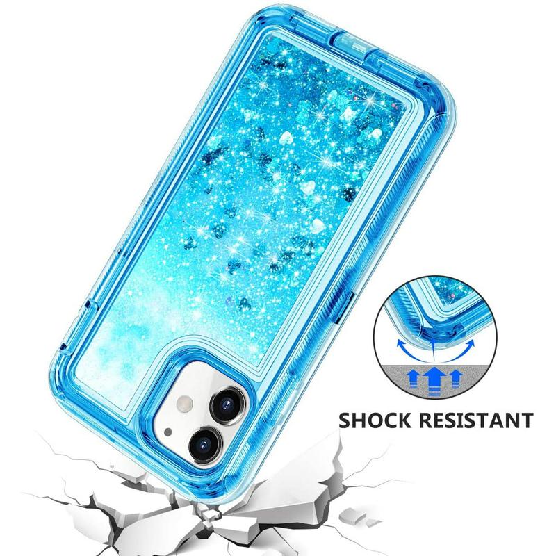 Entronix Heavy Duty Glitter Case For iPhone 15 14 13 12 11 XR, Plus, Pro Max, Liquid Bling Sparkle Shining Glitter Shockproof Accessories