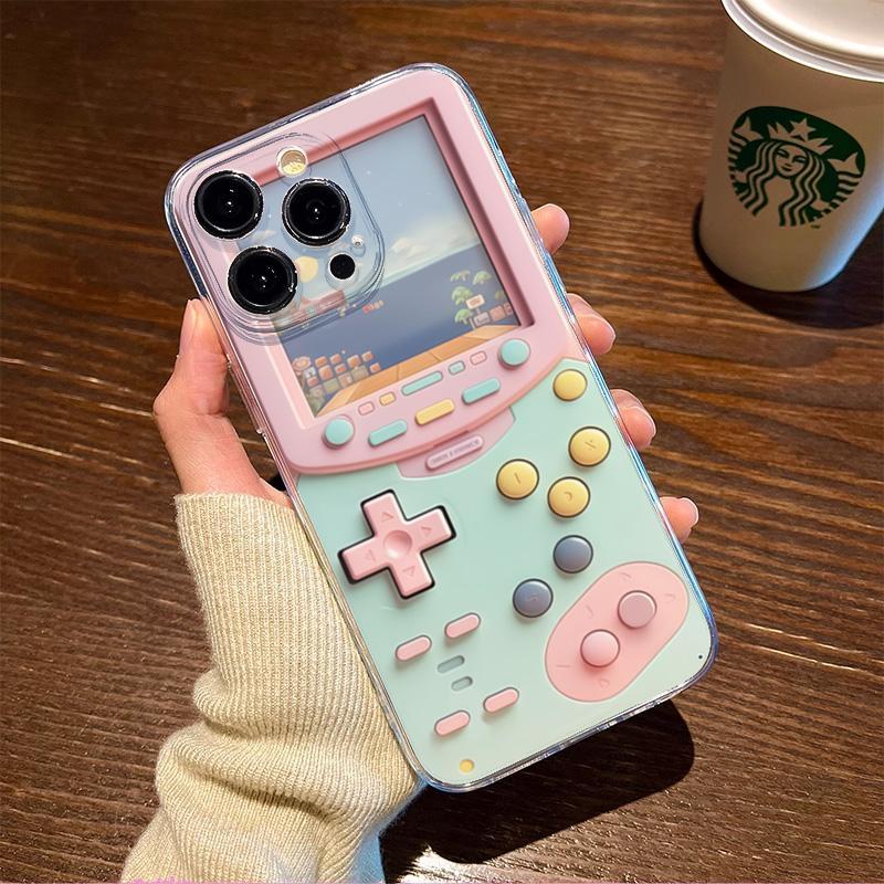 Cute Game Console Design Phone Case, Creative Phone Protective Cover, Phone Accessory Compatible with iPhone 16 15 14 13 12 11 Plus Pro Pro Max