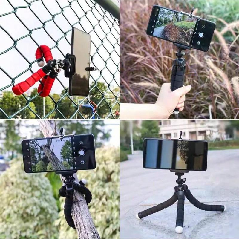 Flexible Phone Tripod, 1 Count Mini Octopus Cell Phone Holder, Foldable Table Tripod Handheld Tripod for iPhone Android Smartphone