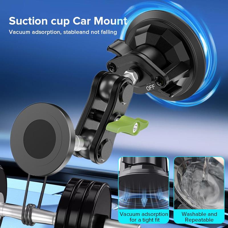 Magnetic Car Phone Holder, Car Phone Holder with Suction Cup, Universal Car Interior Accessories for Most Smartphones