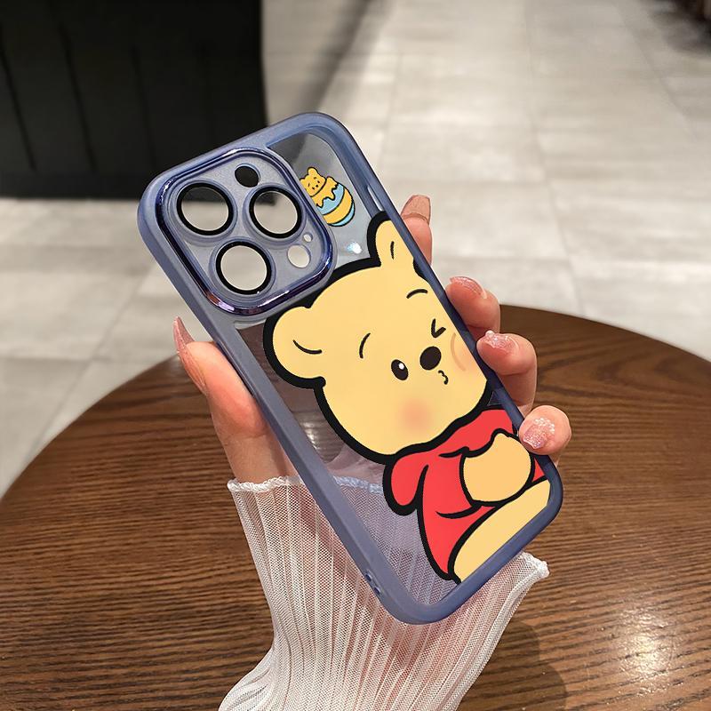 Cartoon Winnie The-Pooh Pattern Phone Case, 1 Count Anti-fall Phone Protective Cover, Phone Accessory Compatible with iPhone 11 12 13 14 15 Pro Max