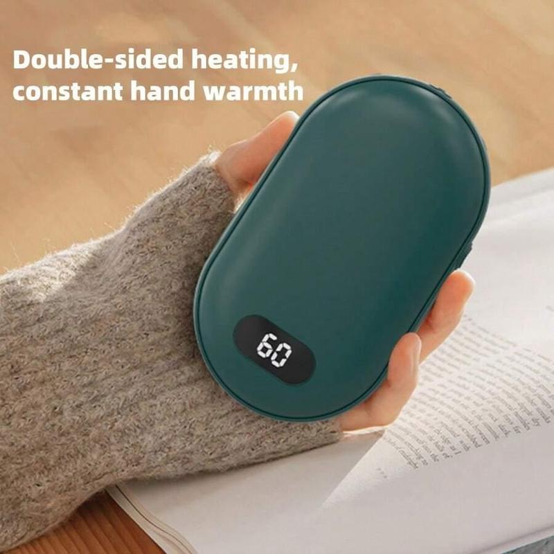 2-in-1 Hand Warmer & Power Bank, 1 Count 4000mAh Large Capacity Rechargeable Hand Warmer, Portable Digital Display Hand Warmer for Winter, Christmas Gift