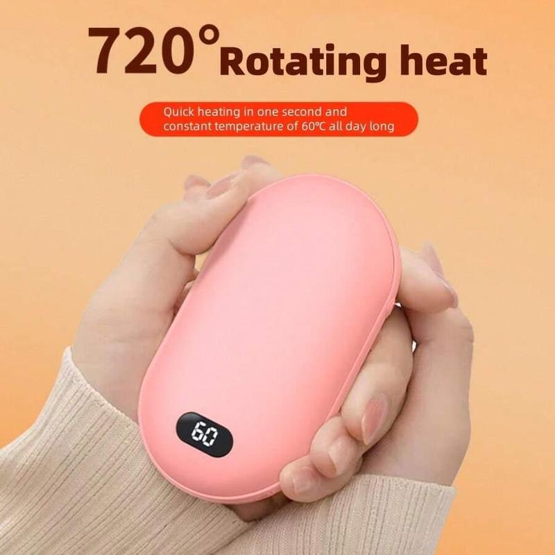 2-in-1 Hand Warmer & Power Bank, 1 Count 4000mAh Large Capacity Rechargeable Hand Warmer, Portable Digital Display Hand Warmer for Winter, Christmas Gift