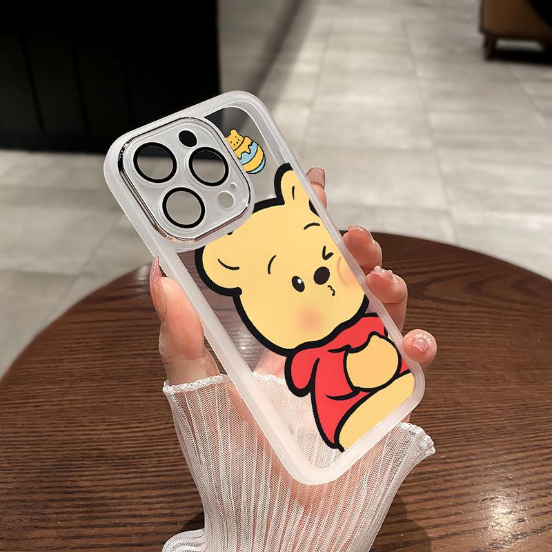 Cartoon Winnie The-Pooh Pattern Phone Case, 1 Count Anti-fall Phone Protective Cover, Phone Accessory Compatible with iPhone 11 12 13 14 15 Pro Max