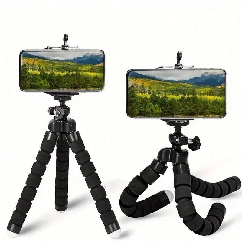 Flexible Phone Tripod, 1 Count Mini Octopus Cell Phone Holder, Foldable Table Tripod Handheld Tripod for iPhone Android Smartphone