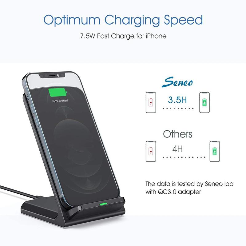 Strong Adsorption Wireless Fast Charger, Wireless Charging Phone Stand, Fast Smartphone Charging Stand for Home & Office