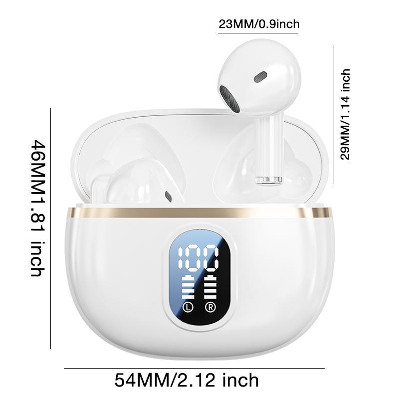 Wireless Earphone, IPX5 Waterproof Earphone with LED Power Display, Bluetooth-compatible Earbuds Suitable for Sports Gaming