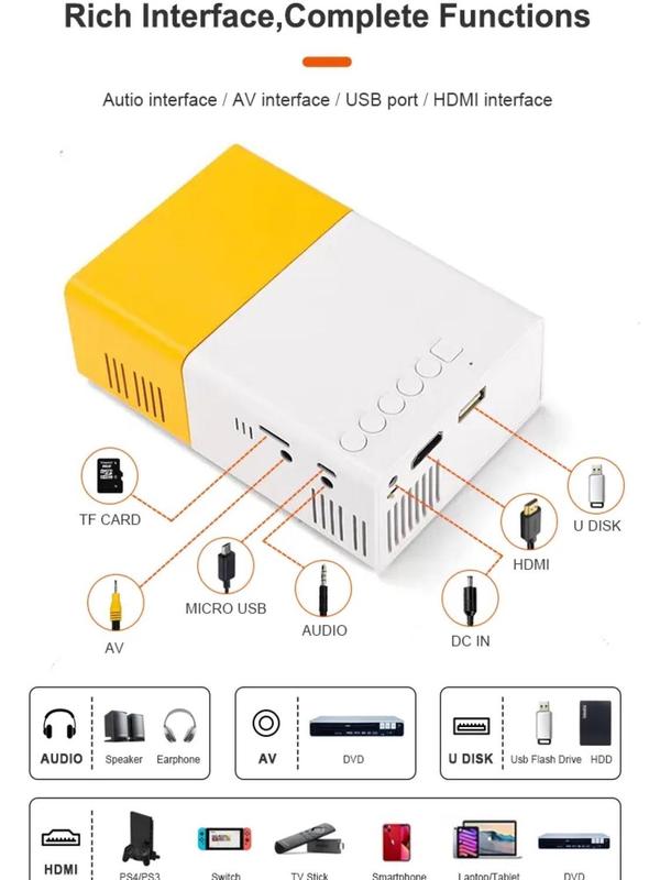 Mini Portable Projector Smart Multimedia Projector Game Mini Portable Home LED LCD Pocket Projector - Portable Projector