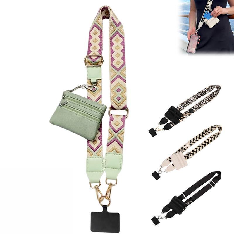 Christmas style，New Clip and Go Strap for Phone with Wallet Crossbody, Phone Strap with Zippered Pouch, Cross Body Phone String with Zipper Wallet Pouch, Adjustable Phone Strap Crossbody