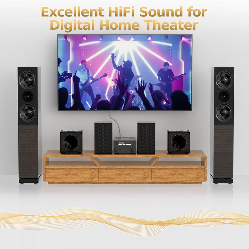 Optical Audio  30 FT, Digital Audio , Toslink Fiber Optic Cord, [Nylon Braided, Slim Aluminum Shell, Gold Plated Connector], for Home Theater, Sound Bar, PS4, , TV and More