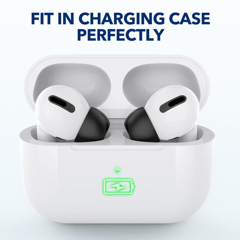 Memory Foam Tips for AirPods Pro, V3.0, No Pain for Silicone Eartips, Non-Slip Replacement Earbuds, Fits in Charging Case, Reduce Noise Earbuds