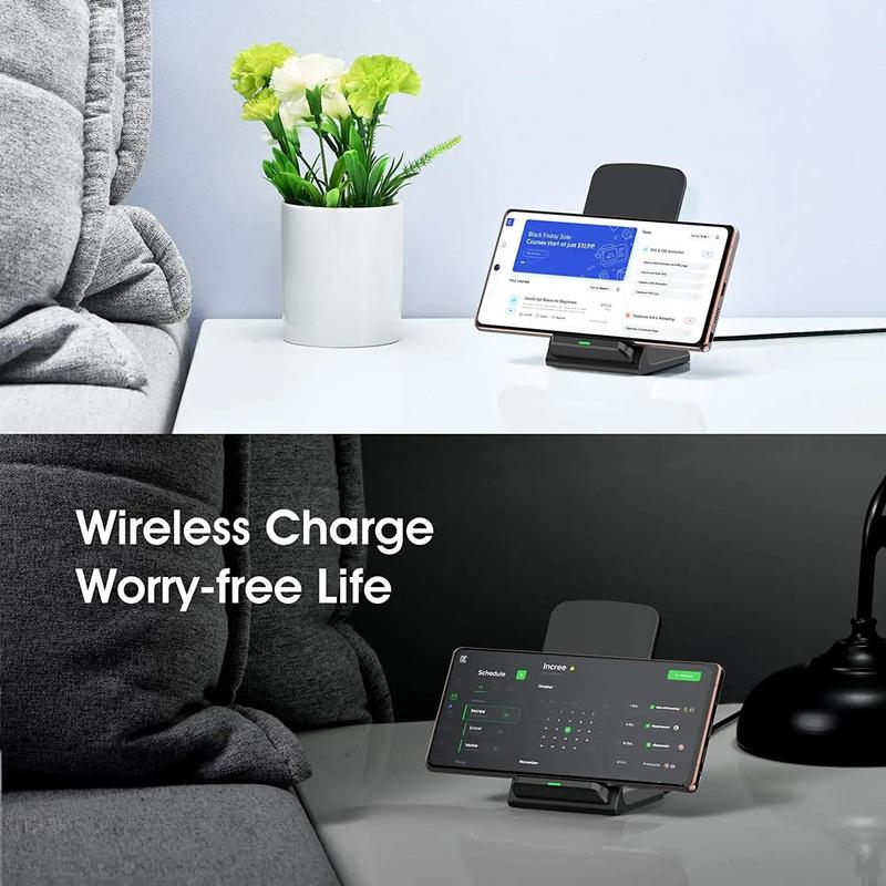 Strong Adsorption Wireless Fast Charger, Wireless Charging Phone Stand, Fast Smartphone Charging Stand for Home & Office