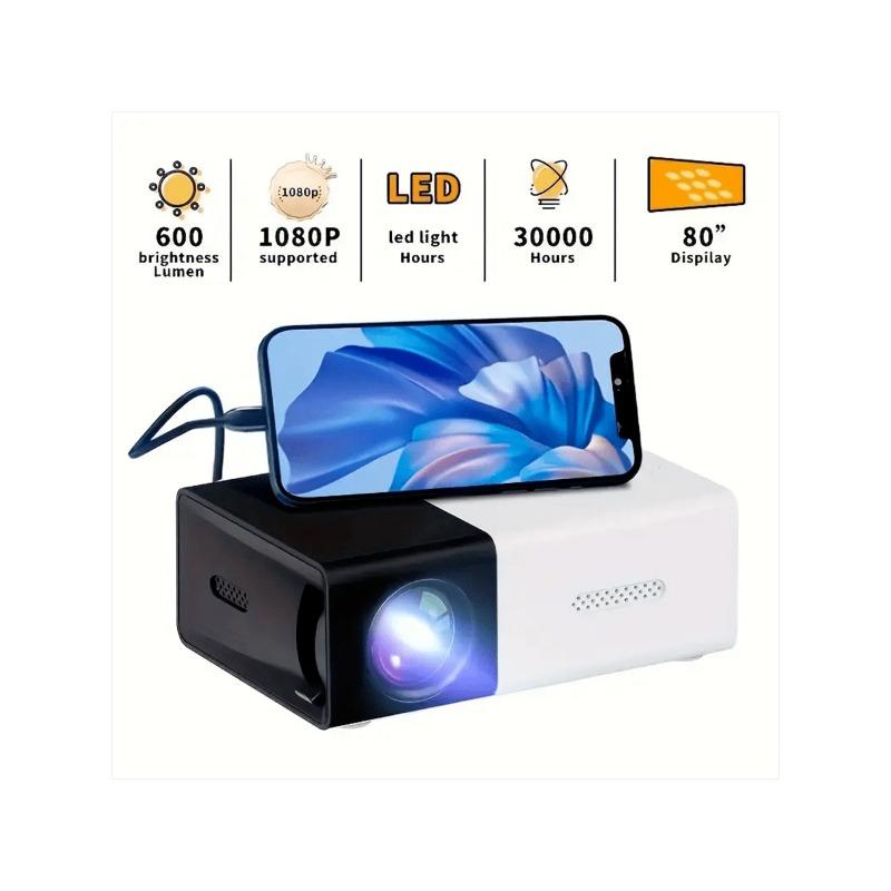 Home Theater Portable Mini Projector, Supporting Smartphone Wired Screen Sharing, Allowing You To Enjoy Cinema At Home for Gifts Audio Cable