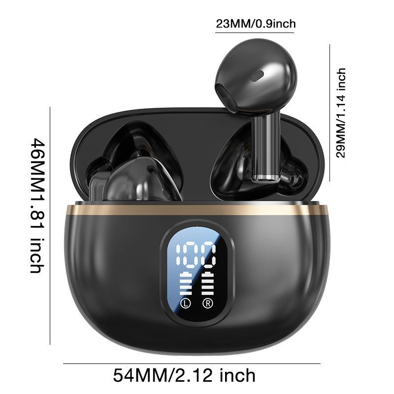 Wireless Earphone, IPX5 Waterproof Earphone with LED Power Display, Bluetooth-compatible Earbuds Suitable for Sports Gaming