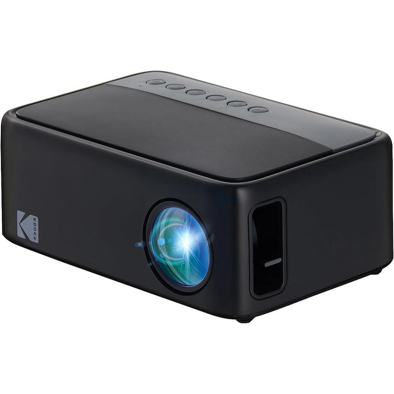 KODAK FLIK X1 100” Mini Projector, Portable Pico Projector with Remote & 2W Speakers, Black