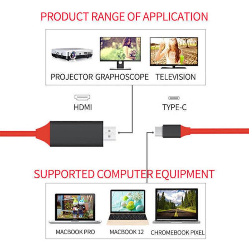 MHL USB-C Type C to HDMI USB A HDTV 4K 60Hz Cable Adapter for Android Phones Tablet