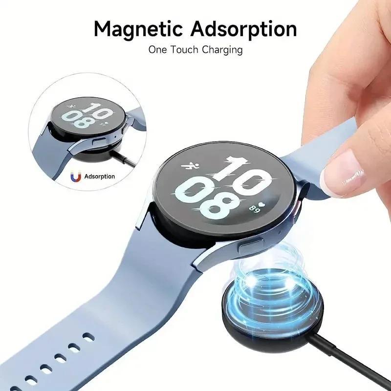 Portable USB PD Cable Fast Charging Station, 1 Count Magnetic Wireless Smart Watch Charger, Fast Watch Charger for Samsung Galaxy Watch 8 7 6 5pro 5 4 3 Active 2