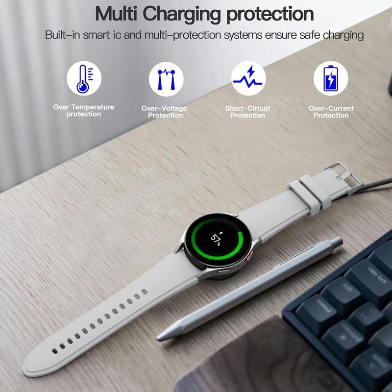 Portable USB PD Cable Fast Charging Station, 1 Count Magnetic Wireless Smart Watch Charger, Fast Watch Charger for Samsung Galaxy Watch 8 7 6 5pro 5 4 3 Active 2